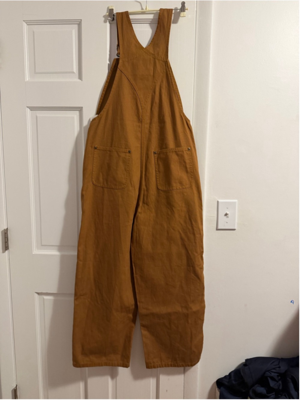 Carhartt Boys Size 14 Brown Canvas Bib Overalls Double Knee Workwear - Picture 3 of 8
